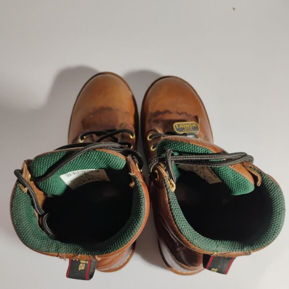 GEORGIA G3114 FARM AND RANCH BROWN LEATHER WORK LADIES 8.5 BOOTS - Picture 13 of 15